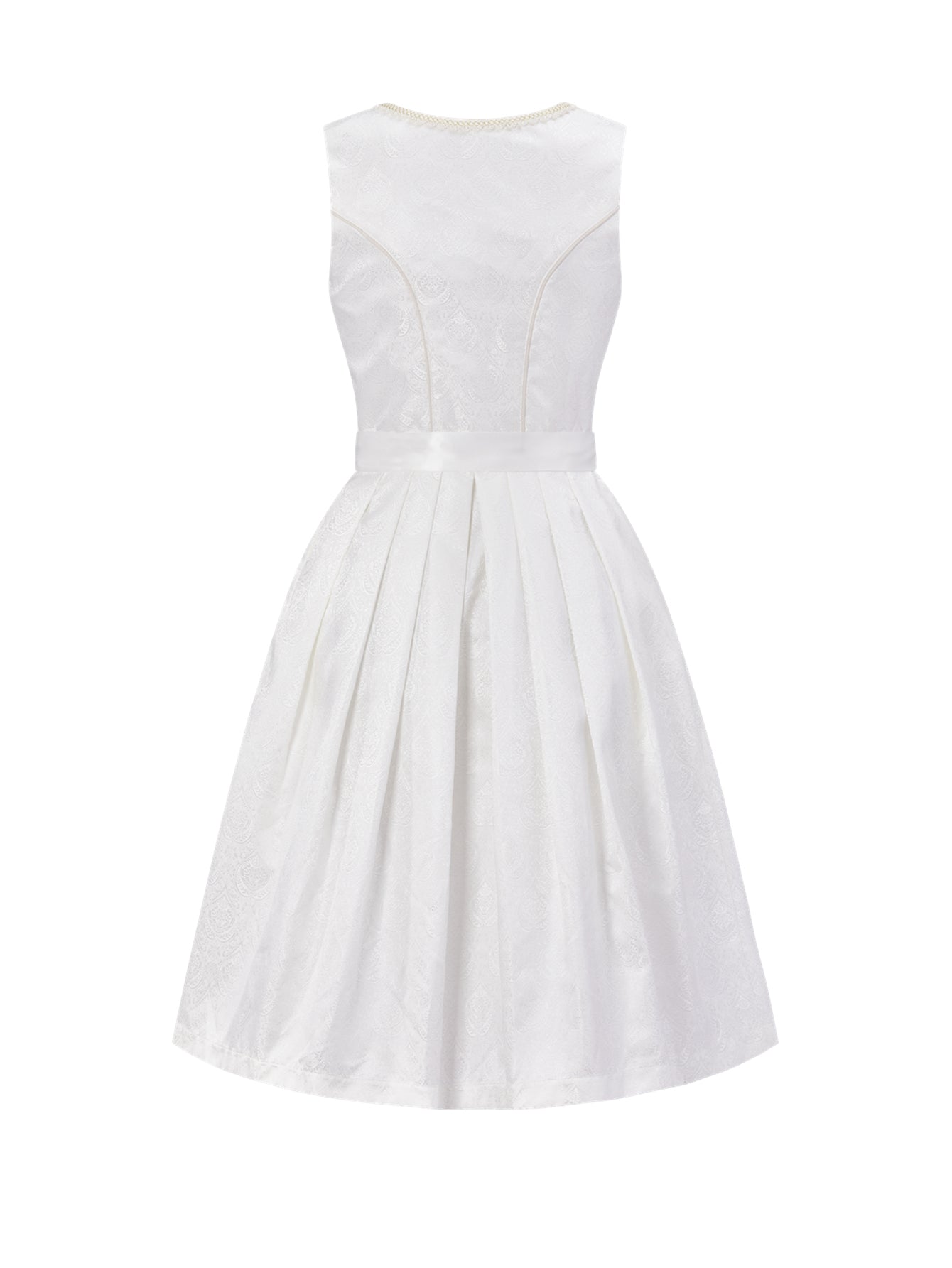 Dirndl Damen Weiß 60cm Gerader Ausschnitt Kleid