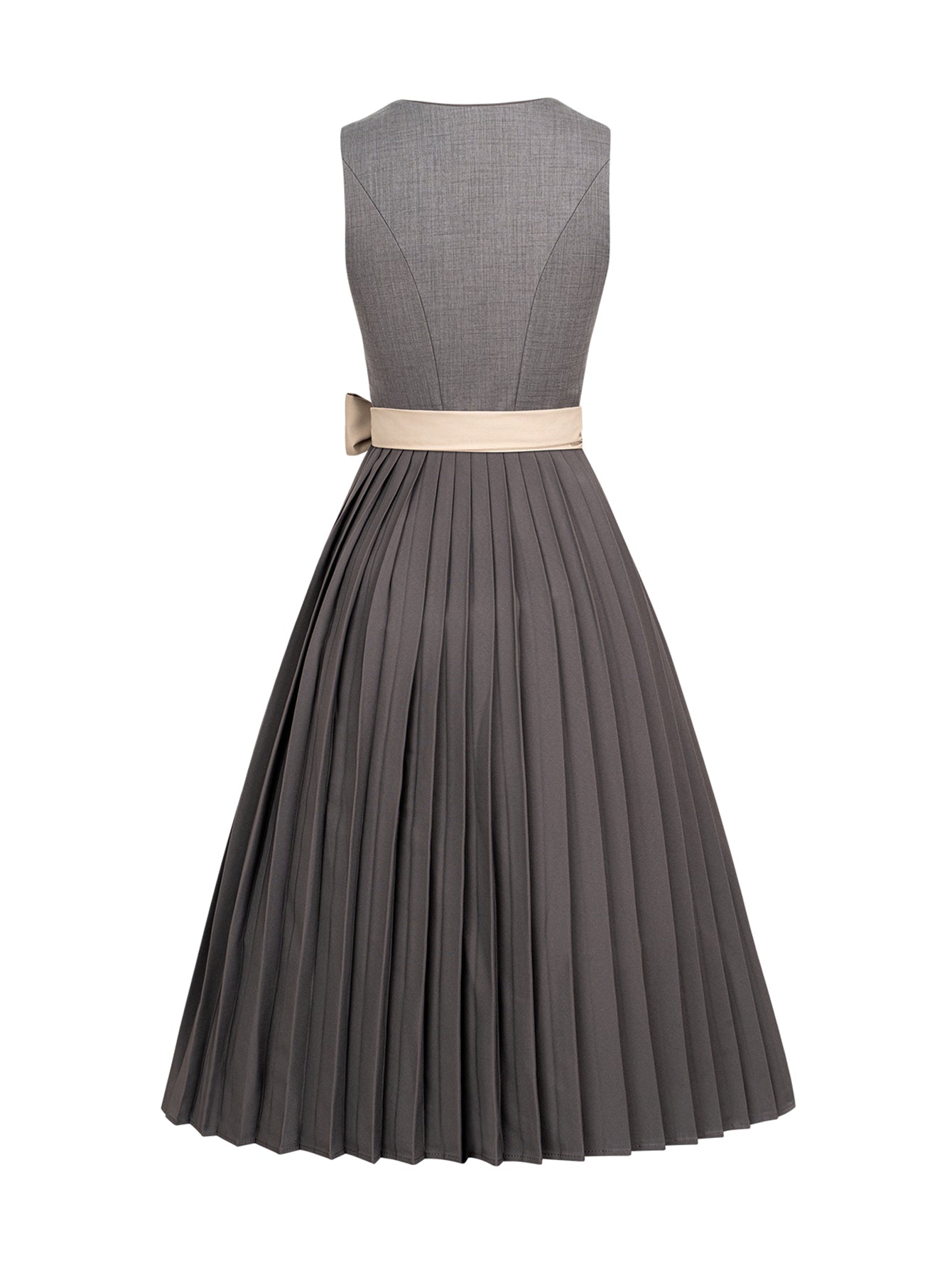 Dirndl Damen Grau 70cm Gerader Ausschnitt Kleid