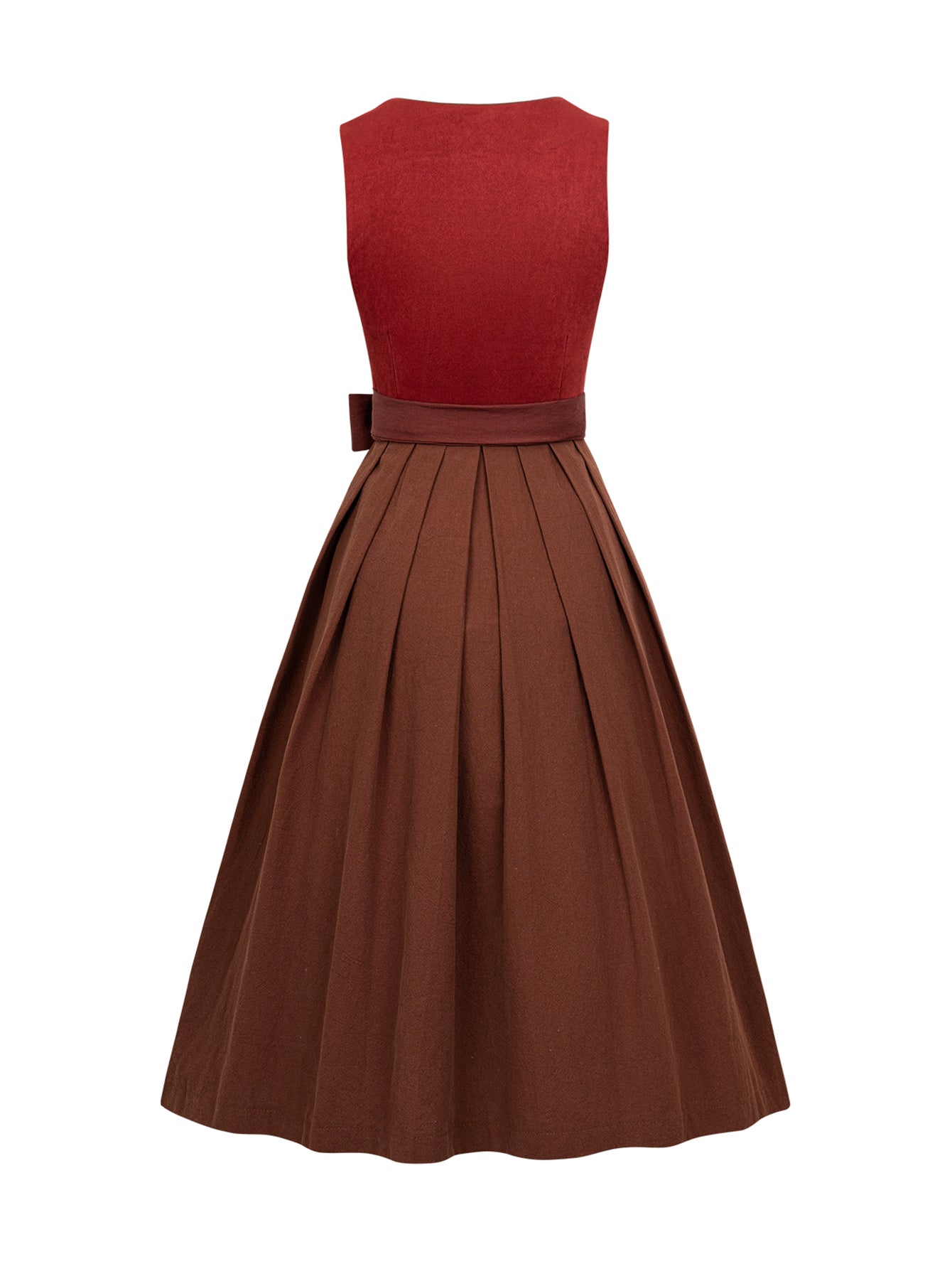 Dirndl Damen Rot 70cm Gerader Ausschnitt Kleid