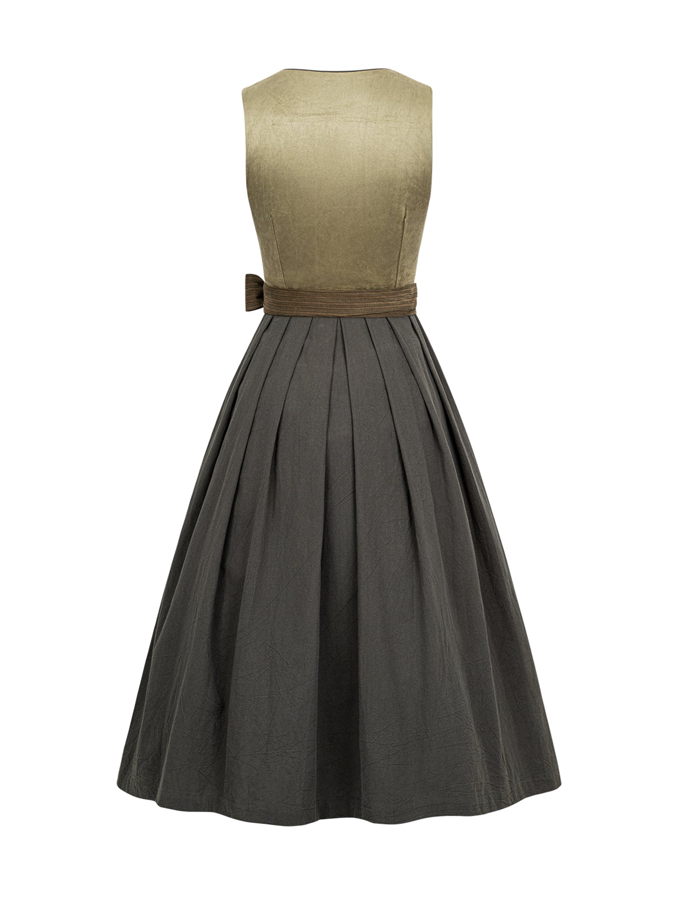 Dirndl Damen Grün 70cm Gerader Ausschnitt Kleid